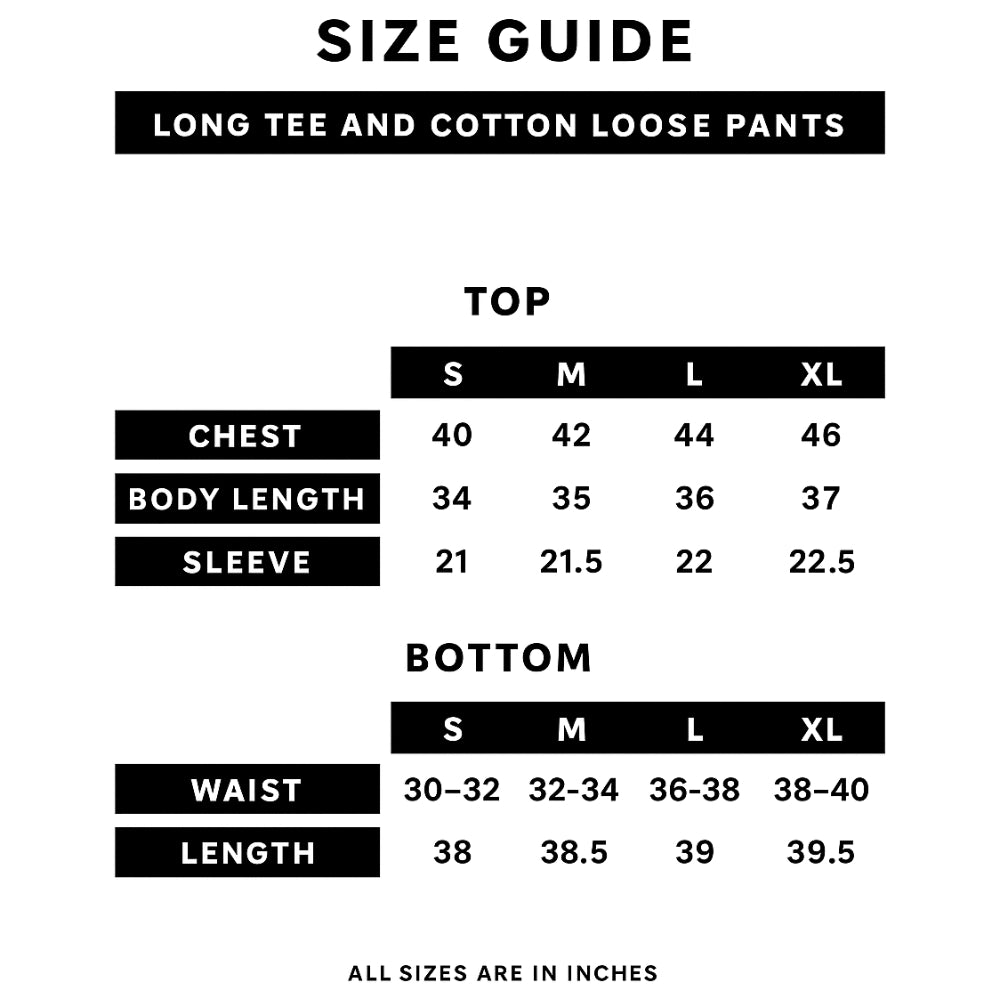 Black Leaf Print Full Sleeve Tee with Pocket & Trouser Set