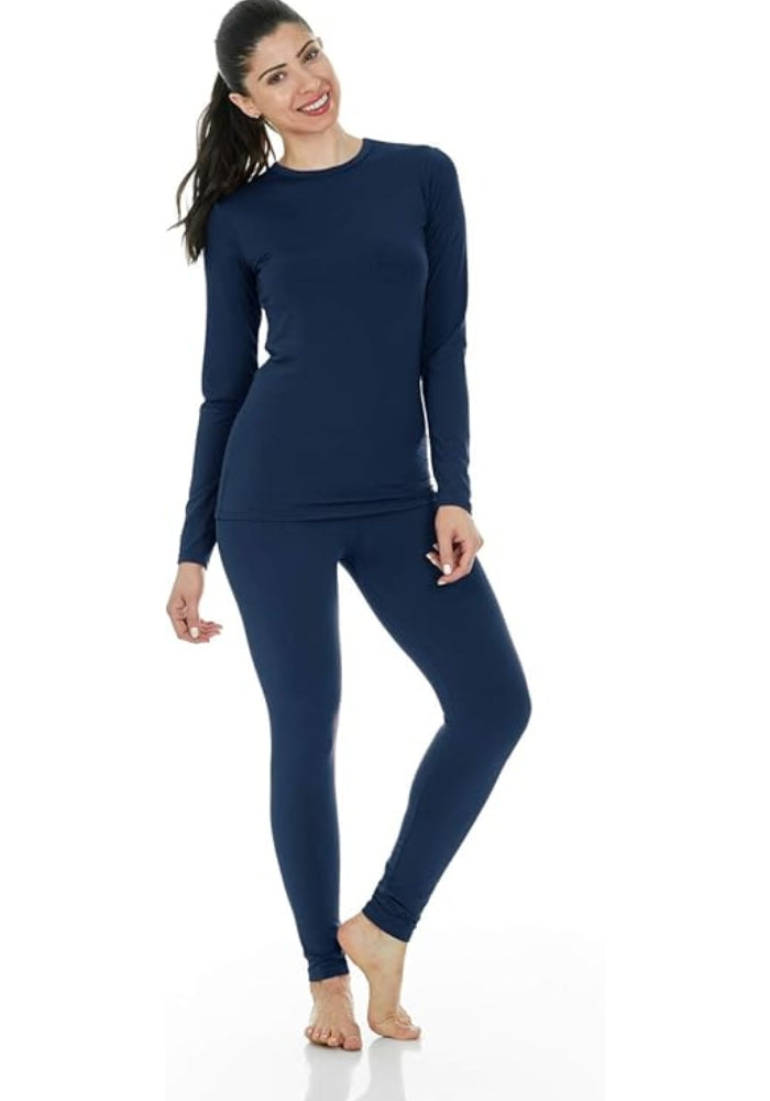 Women's Full-Body Thermal Warmer Suit - Navy Blue